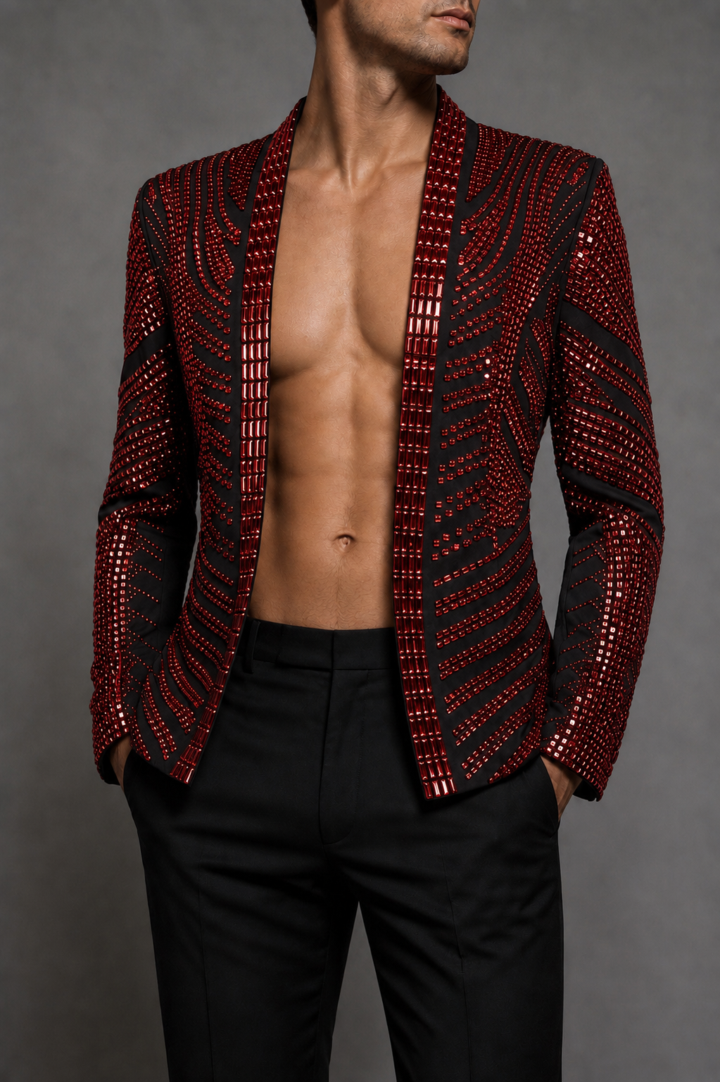 ODYSSEY Jacket in Black/Red