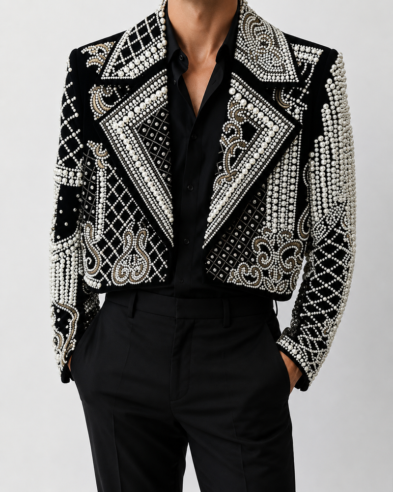 PLATO Cropped Pearl Jacket - Who Cares Why Not