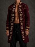 Long Medallion Jacket in Burgundy
