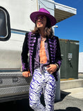 'Bonaparte' Jacket in Black/Purple