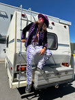 'Bonaparte' Jacket in Black/Purple - Who Cares Why Not