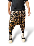 Symbol Aztec Tribal Sequins Jogger Pant Sequin Patterned Mesh Lined Two Tone Gold And Festival Trouser Pants Unisex - Who Cares Why Not