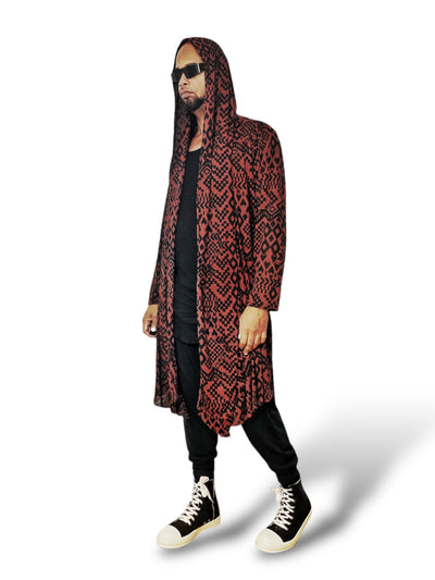 Hooded Cardigan Aztec Pinted Hood Cloak - Who Cares Why Not