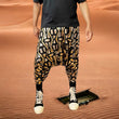 Symbol Aztec Tribal Sequins Jogger Pant Sequin Patterned Mesh Lined Two Tone Gold And Festival Trouser Pants Unisex - Who Cares Why Not