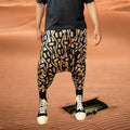 Symbol Aztec Tribal Sequins Jogger Pant Sequin Patterned Mesh Lined Two Tone Gold And Festival Trouser Pants Unisex