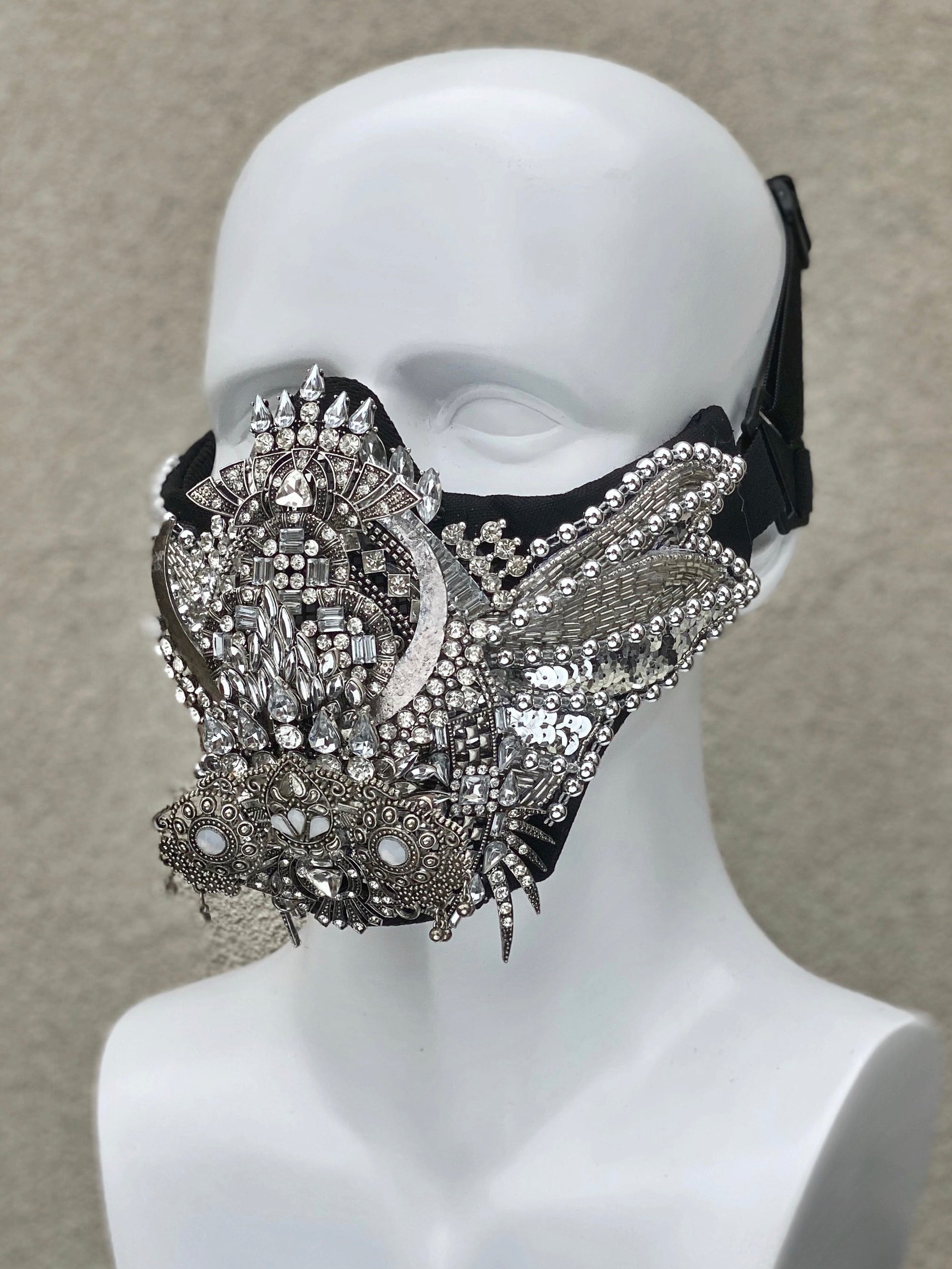 SILVER SCARAB face mask - Who Cares Why Not