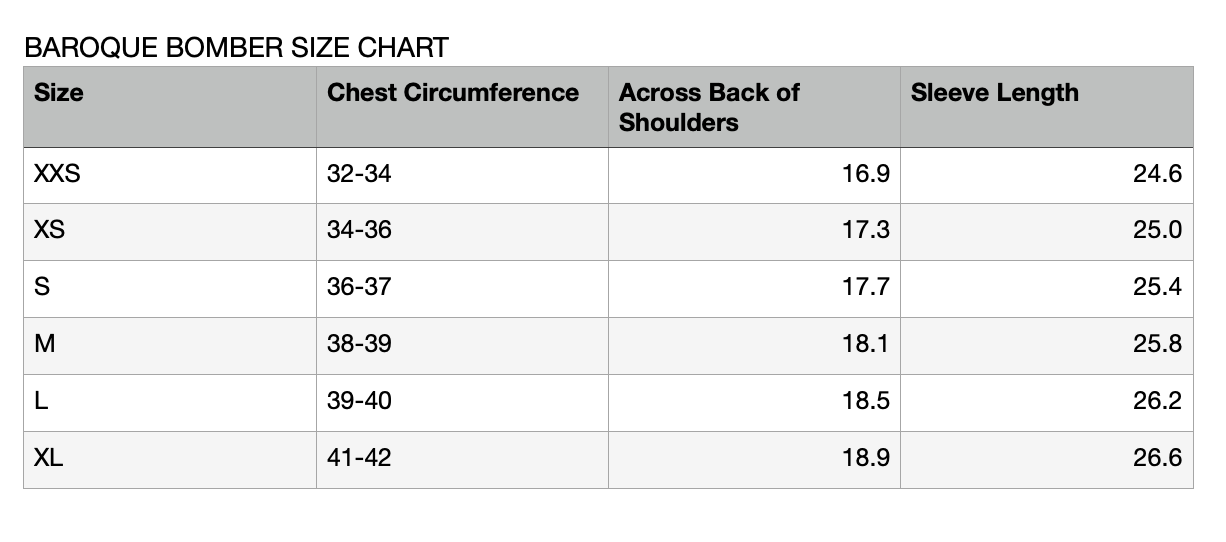 BAROQUE BOMBER in BLACK - Who Cares Why Not