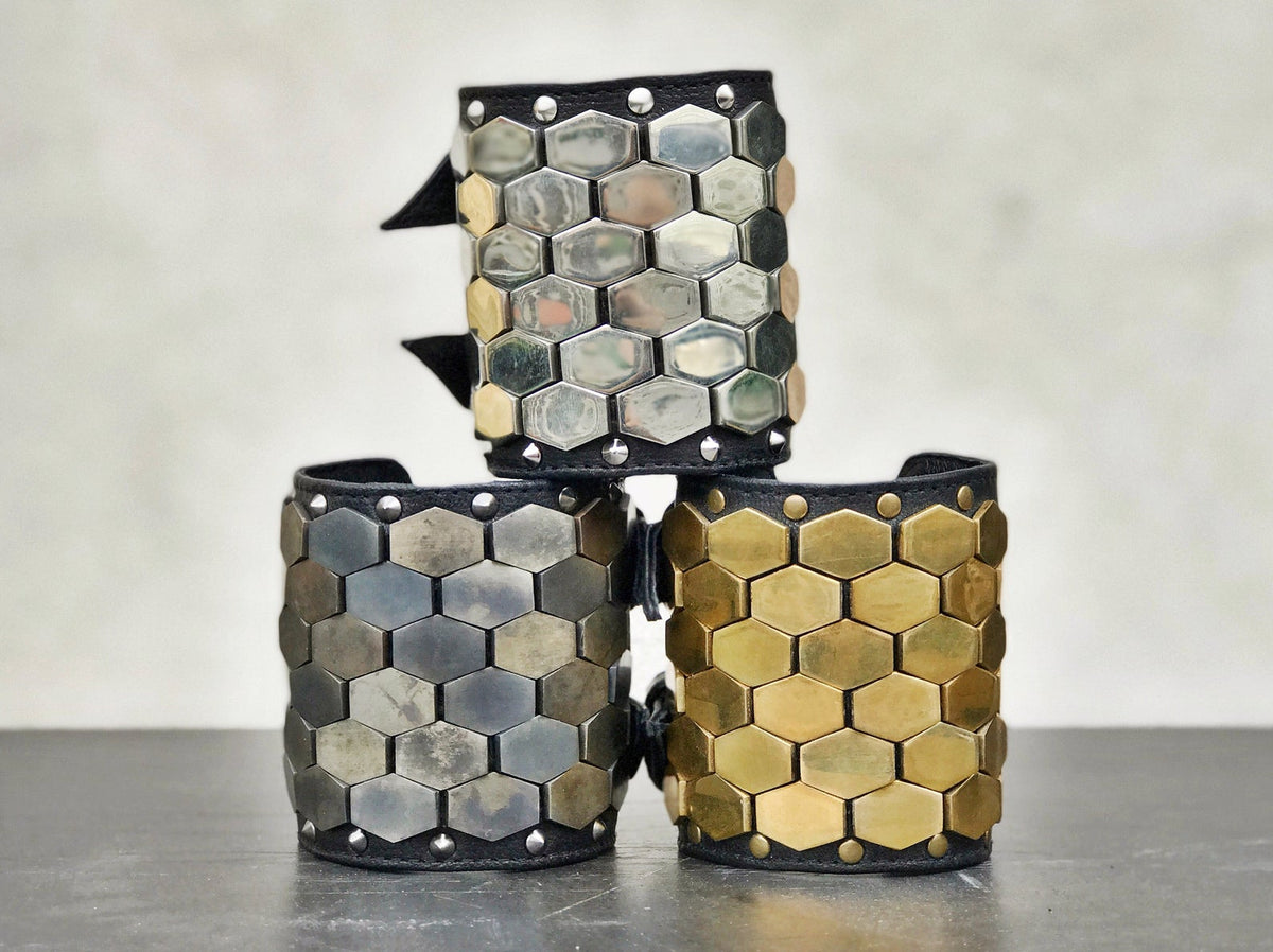 'HEX' Leather Cuffs - Who Cares Why Not
