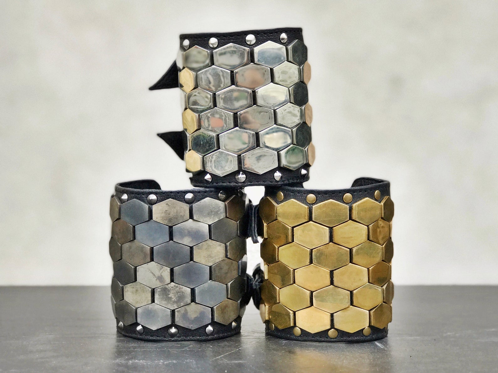 'HEX' Leather Cuffs - Who Cares Why Not