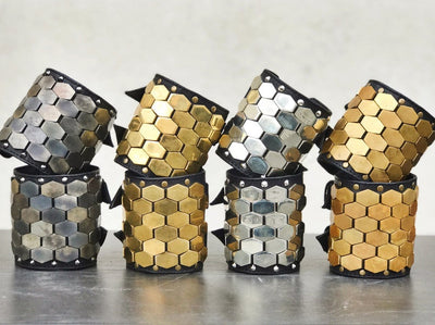 'HEX' Leather Cuffs - Who Cares Why Not