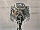 Kabuto Fringe in Silver/Crystal