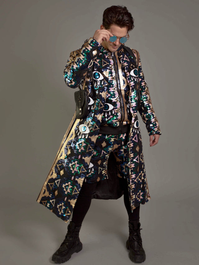 'All Eyes on Me' Long Coat - Who Cares Why Not